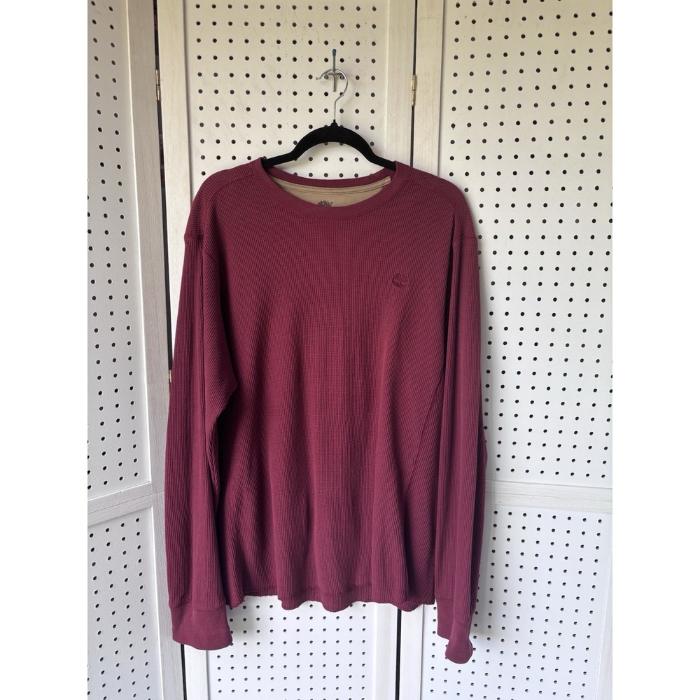 Timberland‎ Waffle Knit Thermal Long Sleeve Shirt Men's XL Red
